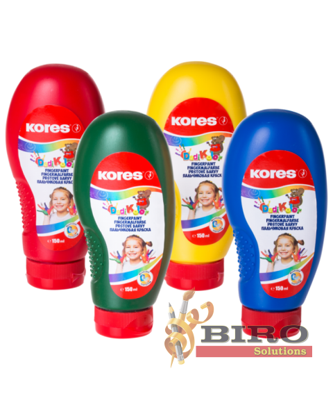 Guașă pentru degețele 4 culori, 150 ml, KORES